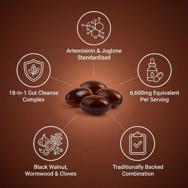 Everly® Wormwood Black Walnut Cloves Softgels