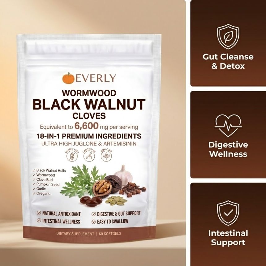 Everly® Wormwood Black Walnut Cloves Softgels