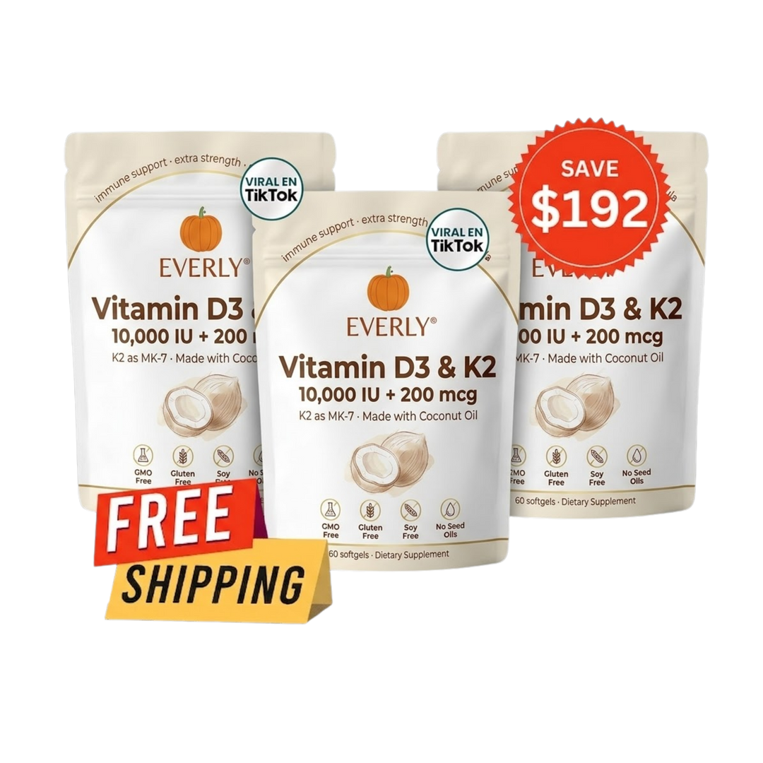 Everly® Vitamin D3 & K2 Softgels